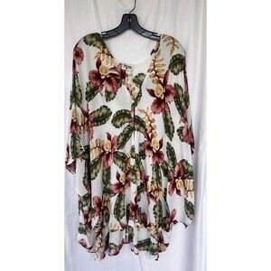 Show Me Your Mumu Kimono In Aloha Bloom Cloud Print Tropical Medium Lagenlook